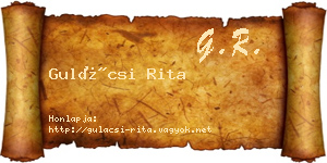 Gulácsi Rita névjegykártya