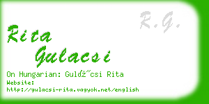 rita gulacsi business card